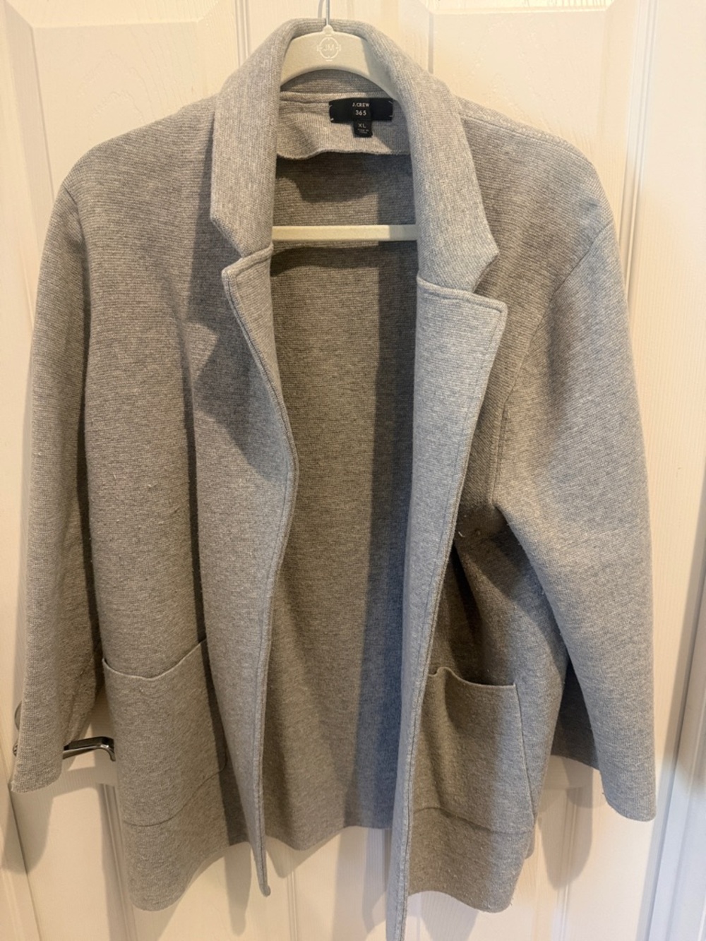 J Crew Light Gray Open Front Knit Blazer - XL